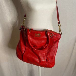 Coach Red Leather Shoulder Bag